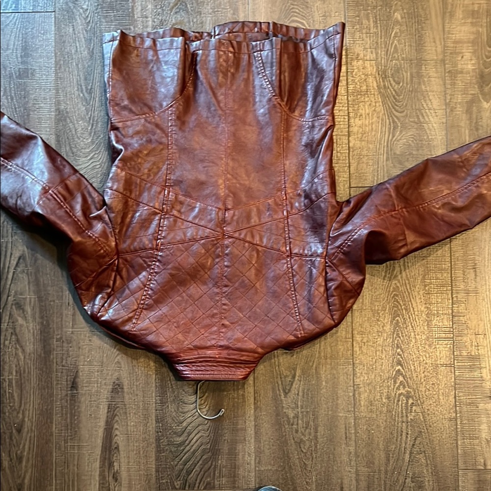 GUESS Women's Mahogany Leather Jacket - Picture 12 of 14